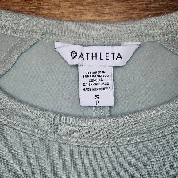 Athleta Super Soft Stretchy Crew Neck Long Sleeve Top Women Size S Sage Green - Picture 3 of 7